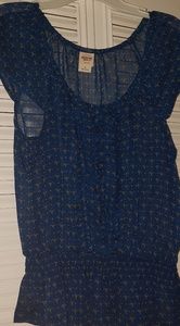 Blue see through shirt